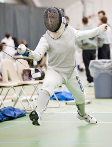 Me on the strip at a fencing competition.