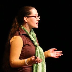 Jacqueline speaking at TEDxCdA